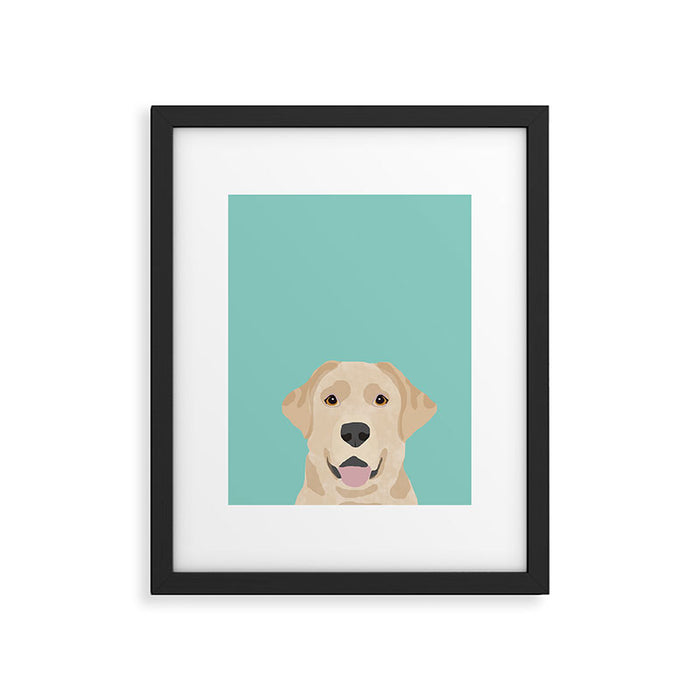 Yellow Lab dog portrait labrador retriever dog art pet friendly Framed Art Print Gallery Image 1