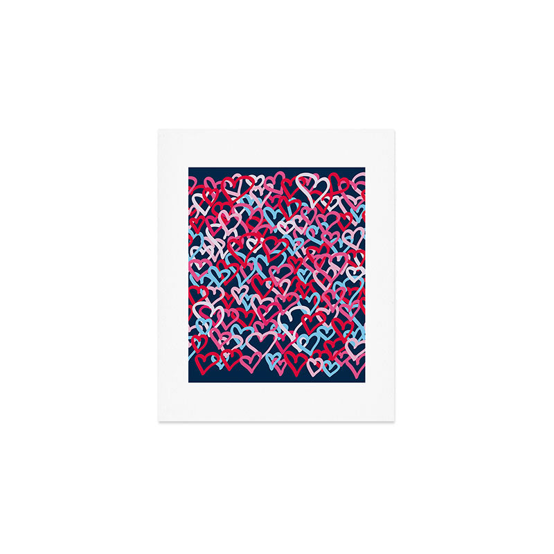 Colorful  Hearts - Graffiti Style Art Print Gallery Image 1