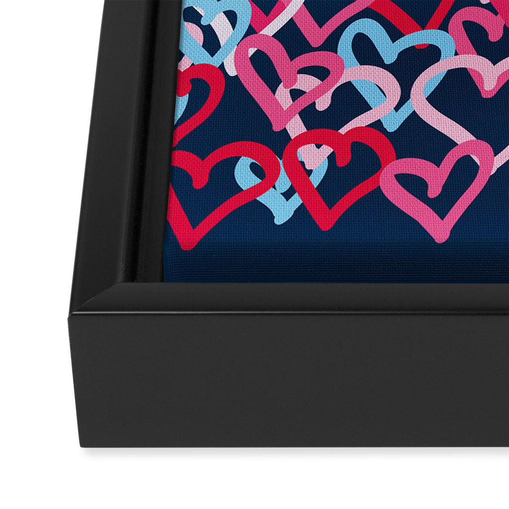 Colorful  Hearts - Graffiti Style Framed Canvas Print Gallery Image 3