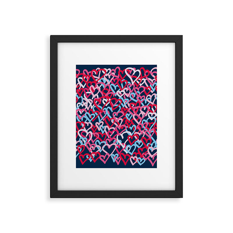 Colorful  Hearts - Graffiti Style Framed Art Print Gallery Image 6