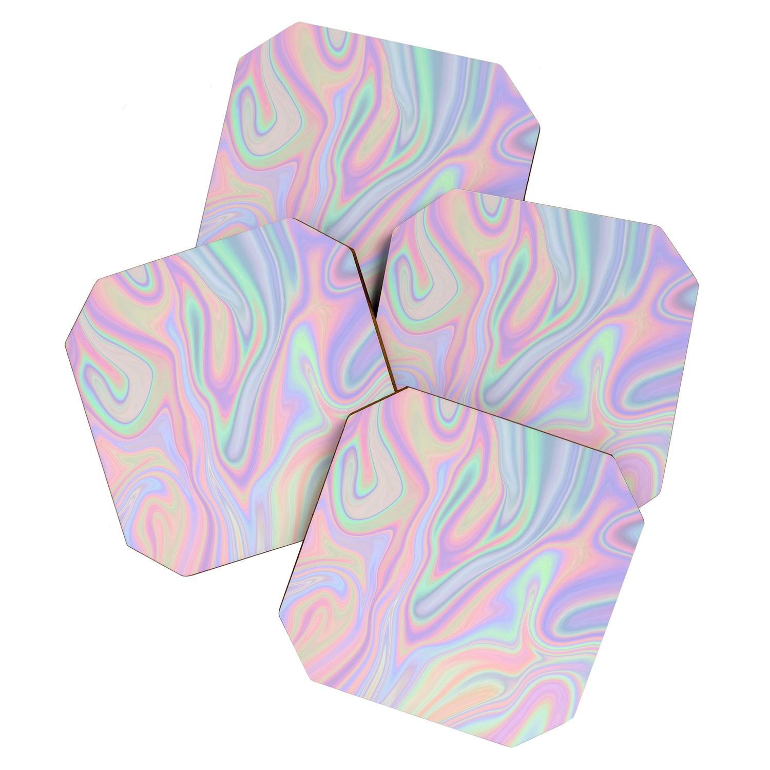 Liquid Colorful Abstract Rainbow Paint Coaster Gallery Image 1