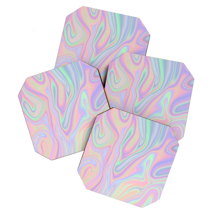 Liquid Colorful Abstract Rainbow Paint Coaster Gallery Image 1