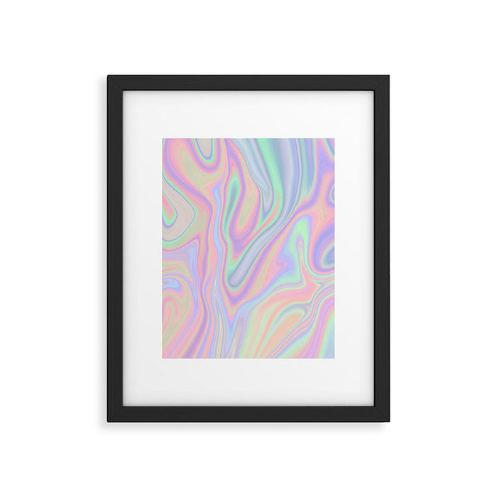 Liquid Colorful Abstract Rainbow Paint Framed Art Print Gallery Image 1