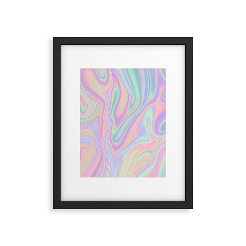 Liquid Colorful Abstract Rainbow Paint Framed Art Print Gallery Image 6