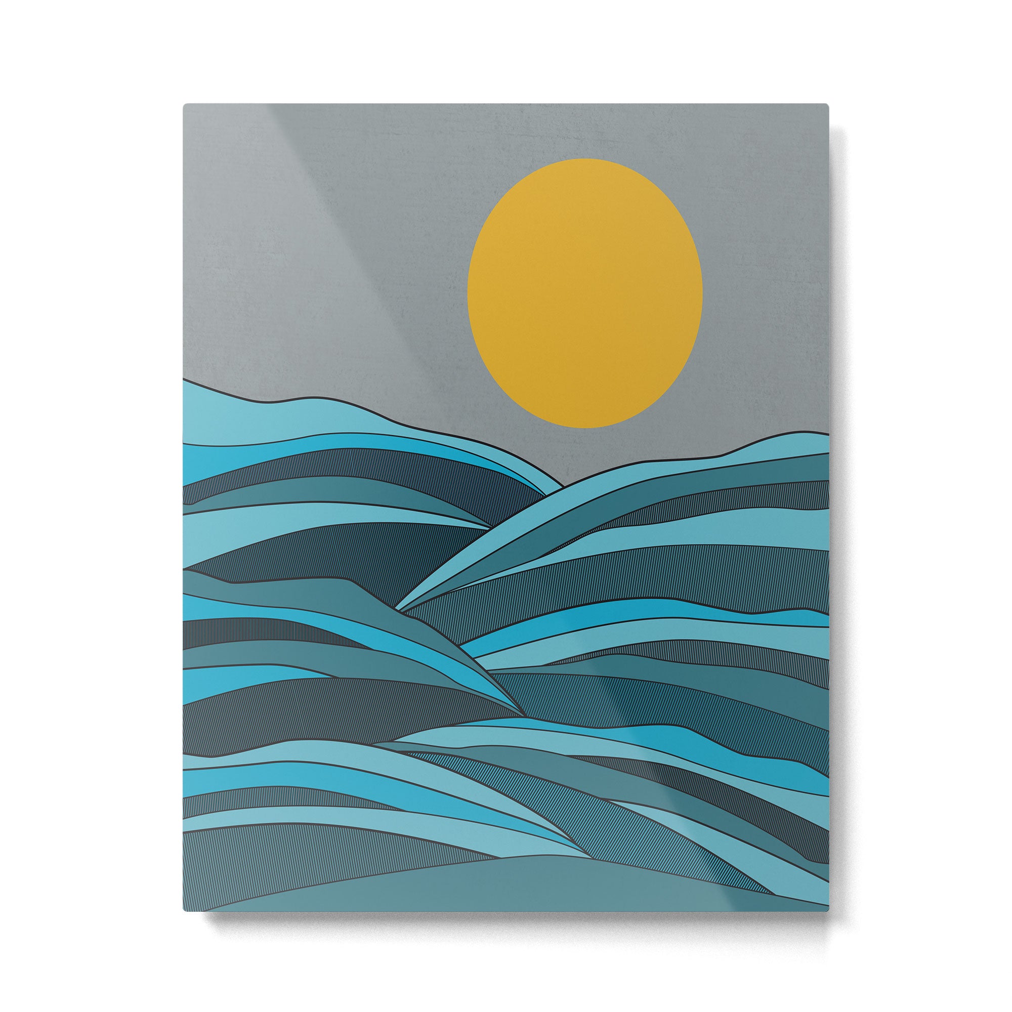 The ocean, waves and sun Metal Print Gallery Image 6