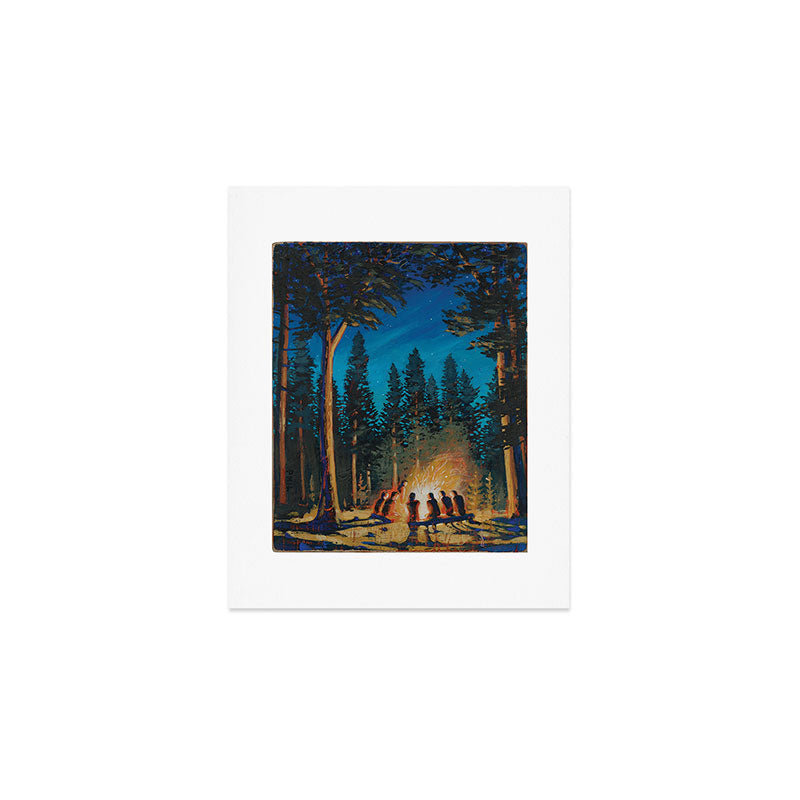 campfire gathering Art Print