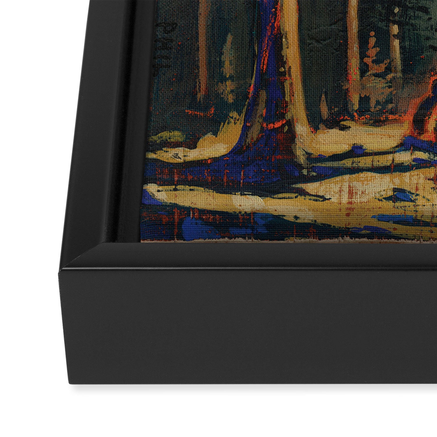 campfire gathering Framed Canvas Print Gallery Image 3