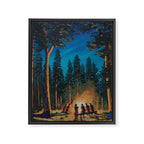 campfire gathering Framed Canvas Print Gallery Image 8