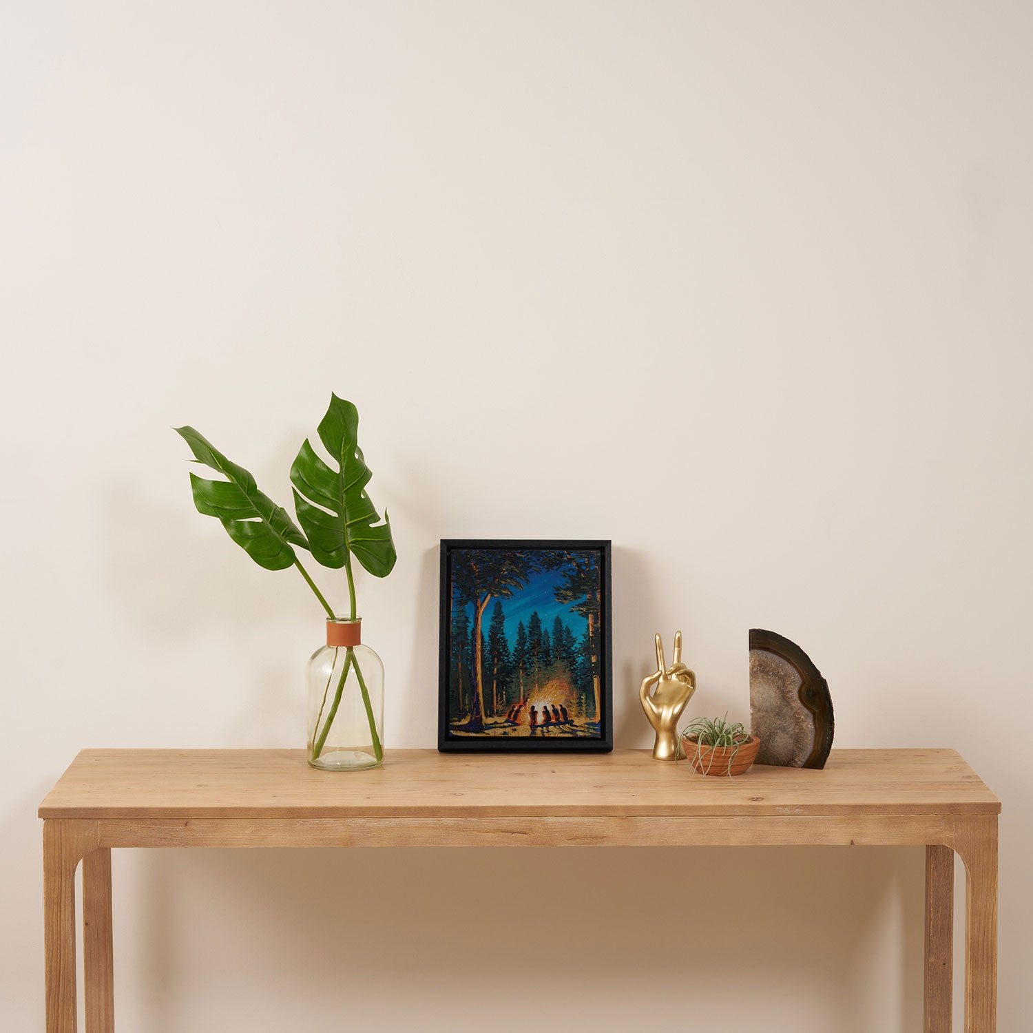 campfire gathering Framed Canvas Print Gallery Image 4
