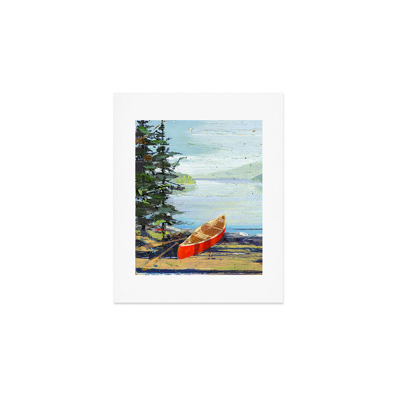 me and you and the red canoe Art Print Gallery Image 1
