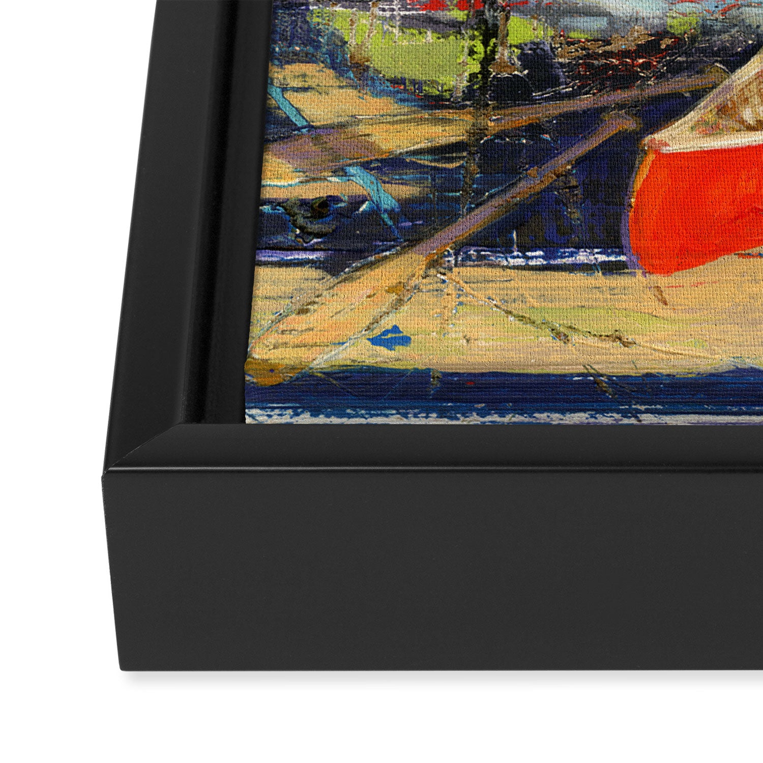 me and you and the red canoe Framed Canvas Print Gallery Image 3