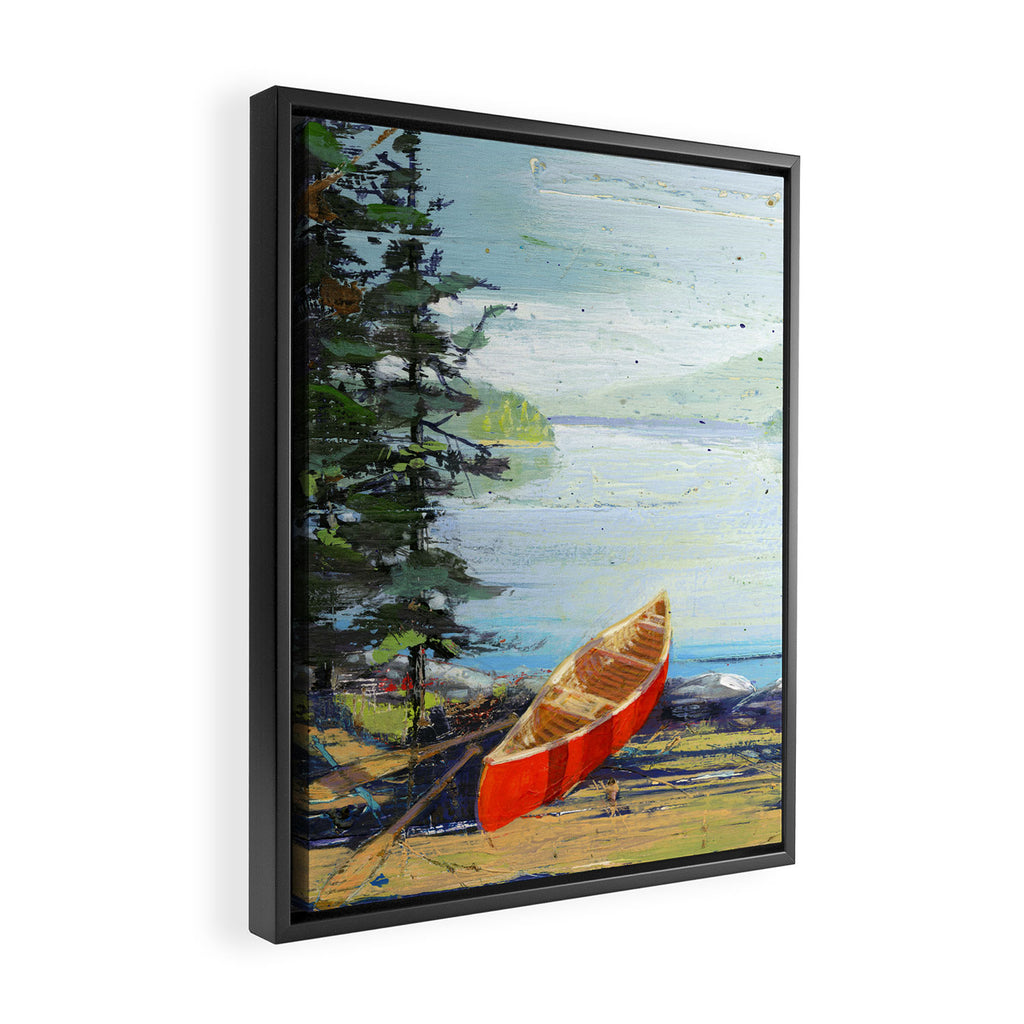 me and you and the red canoe Framed Canvas Print Gallery Image 2