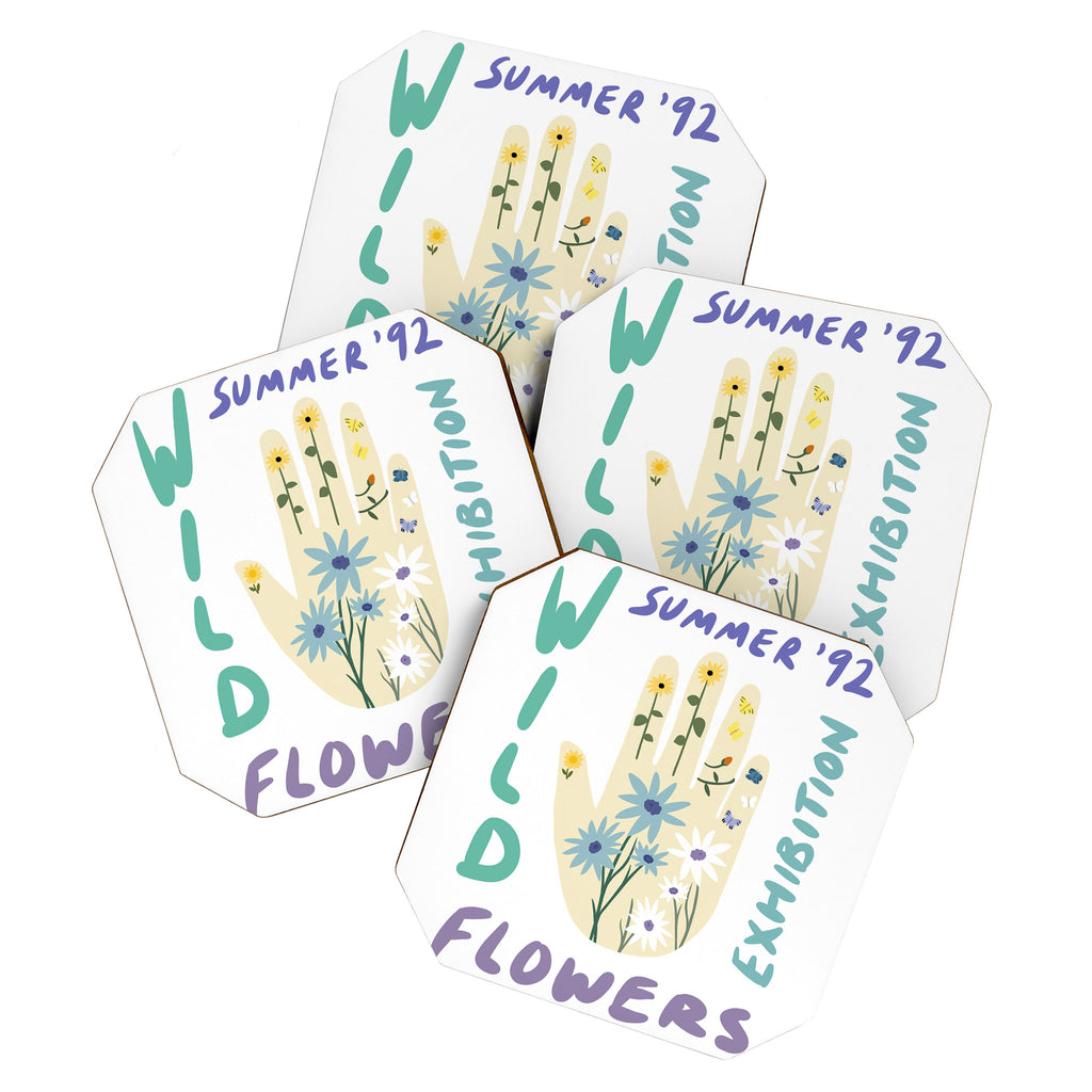 90s Wild Flowers Exhibition Poster Coaster Gallery Image 1