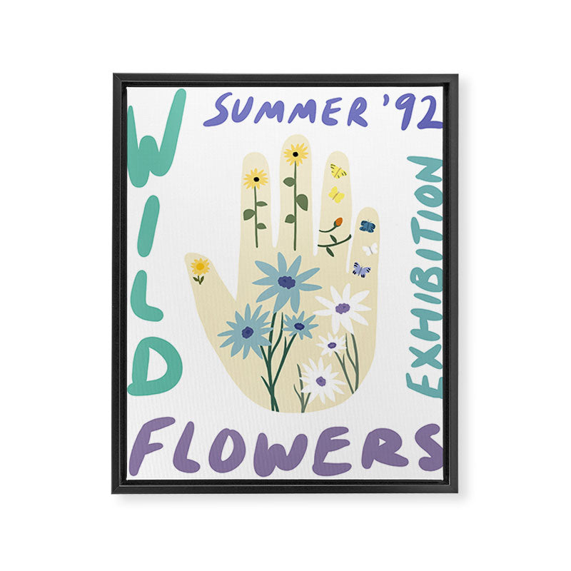 90s Wild Flowers Exhibition Poster Framed Canvas Print Gallery Image 6