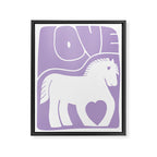 Love Horse Lilac Framed Canvas Print Gallery Image 6