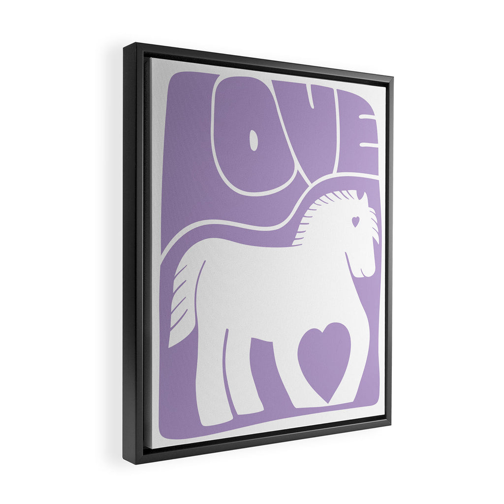 Love Horse Lilac Framed Canvas Print Gallery Image 2