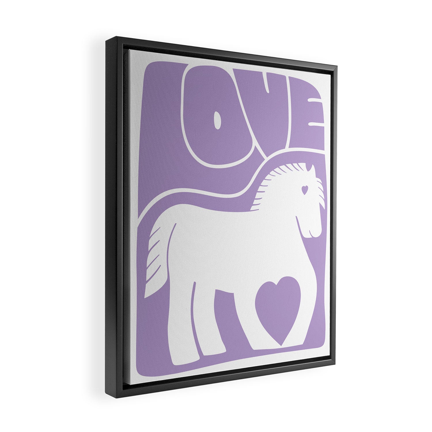 Love Horse Lilac Framed Canvas Print Gallery Image 2