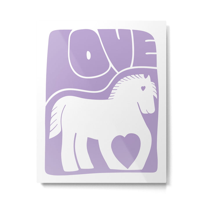 Love Horse Lilac Metal Print Gallery Image 1