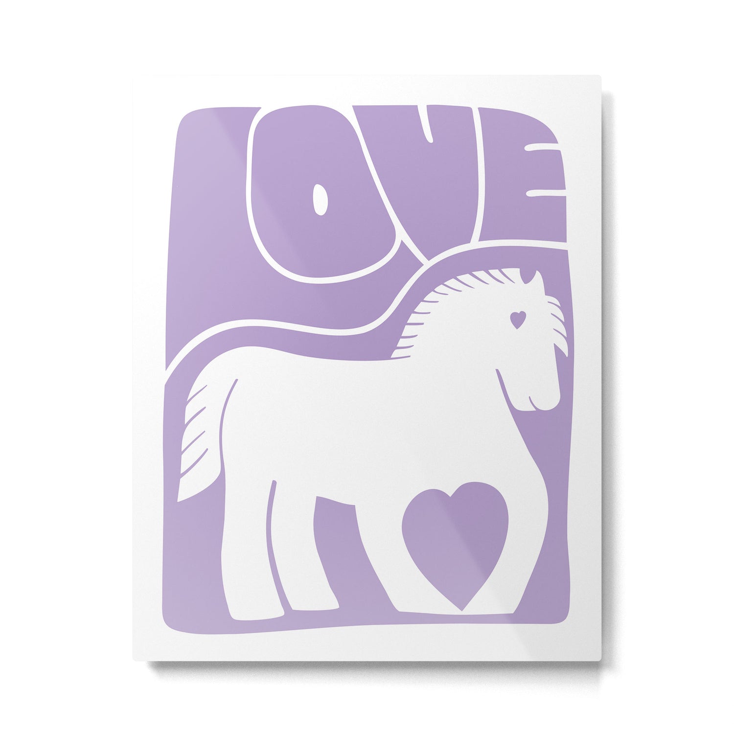 Love Horse Lilac Metal Print Gallery Image 4