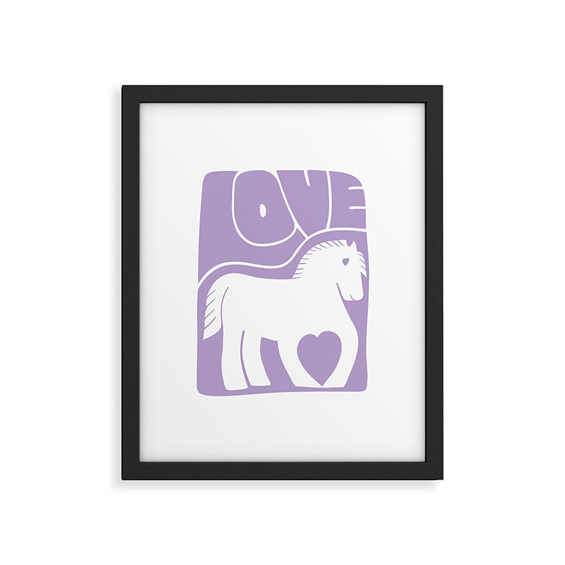 Love Horse Lilac Framed Art Print Gallery Image 5