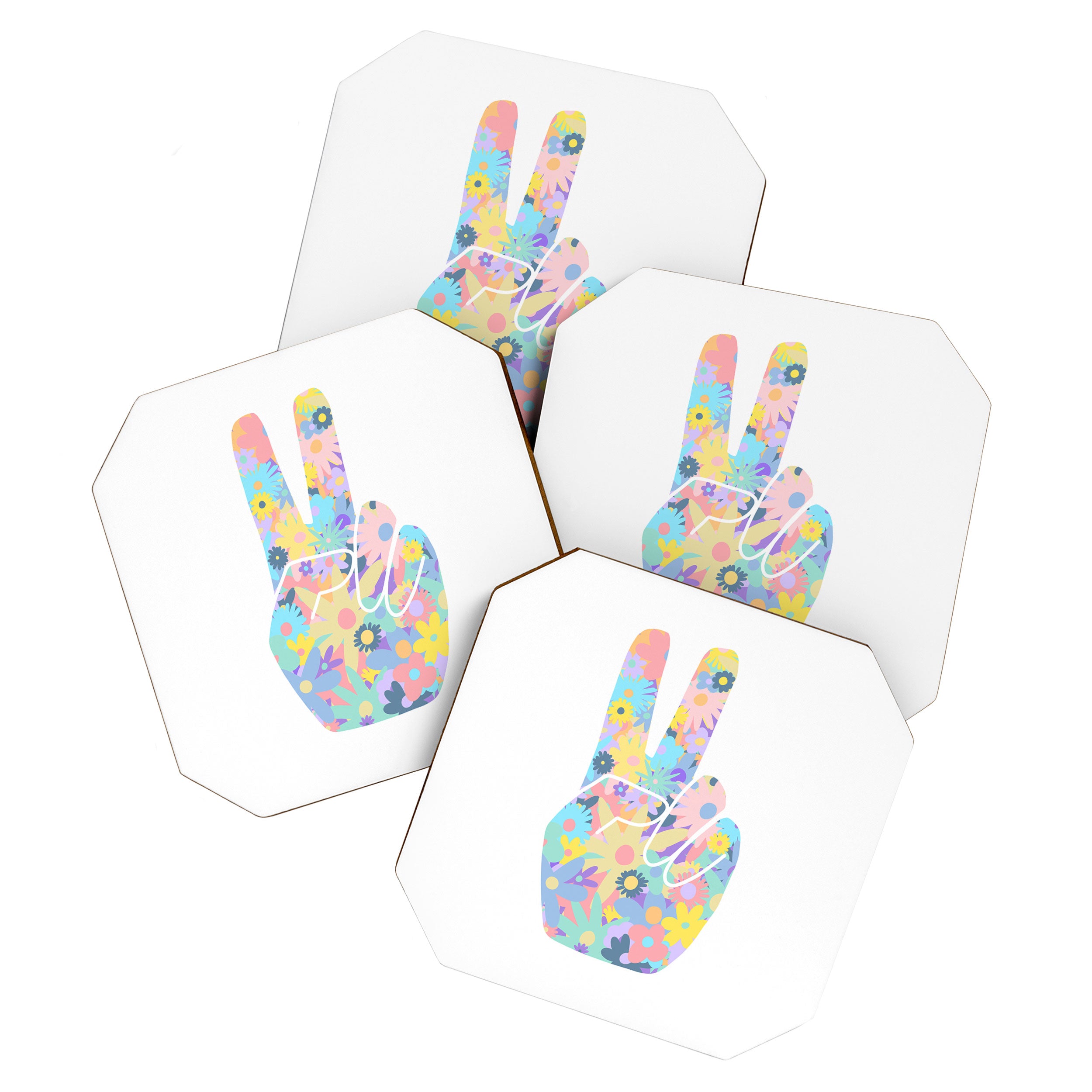 Peace Out Flowers Coaster Gallery Image 1