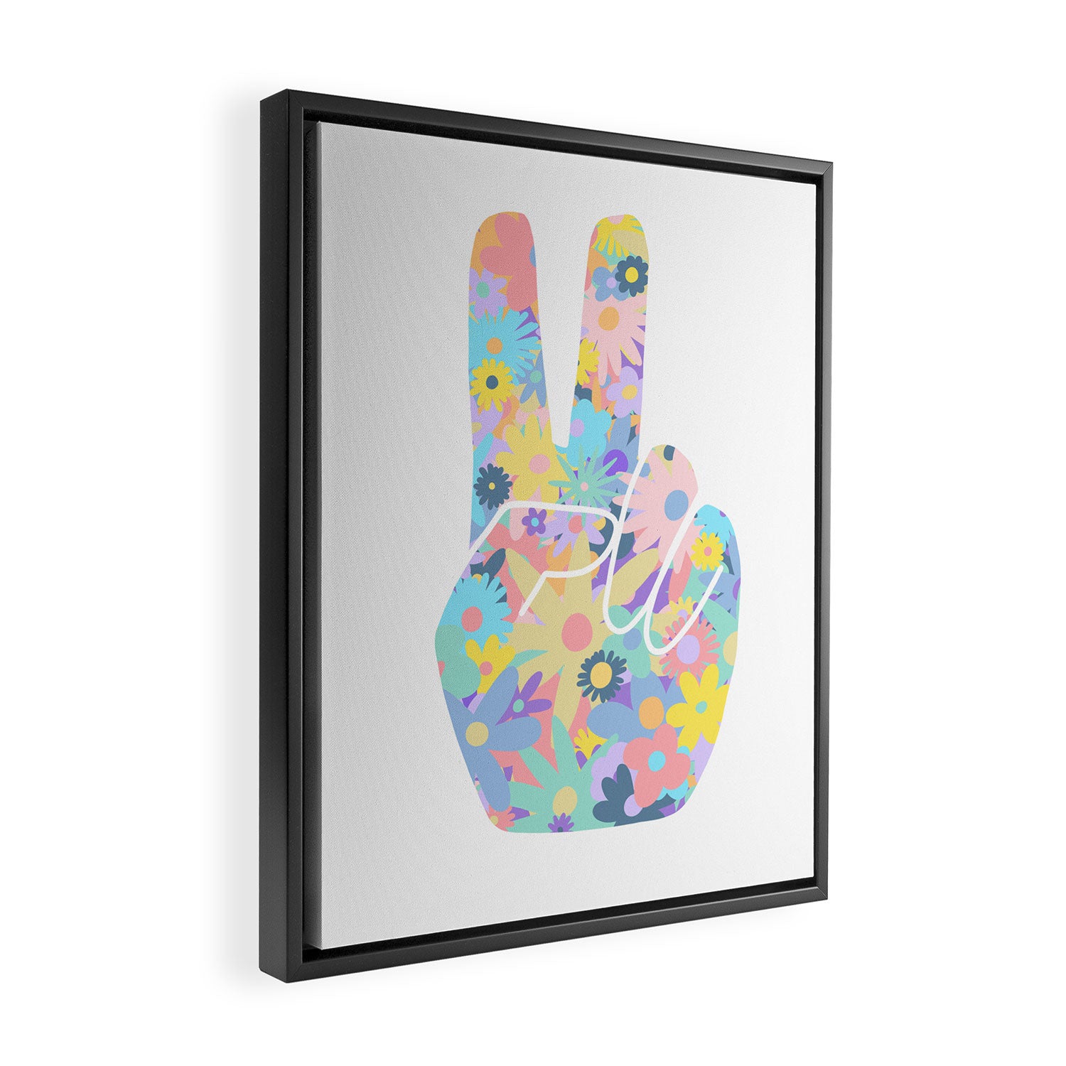 Peace Out Flowers Framed Canvas Print Gallery Image 2