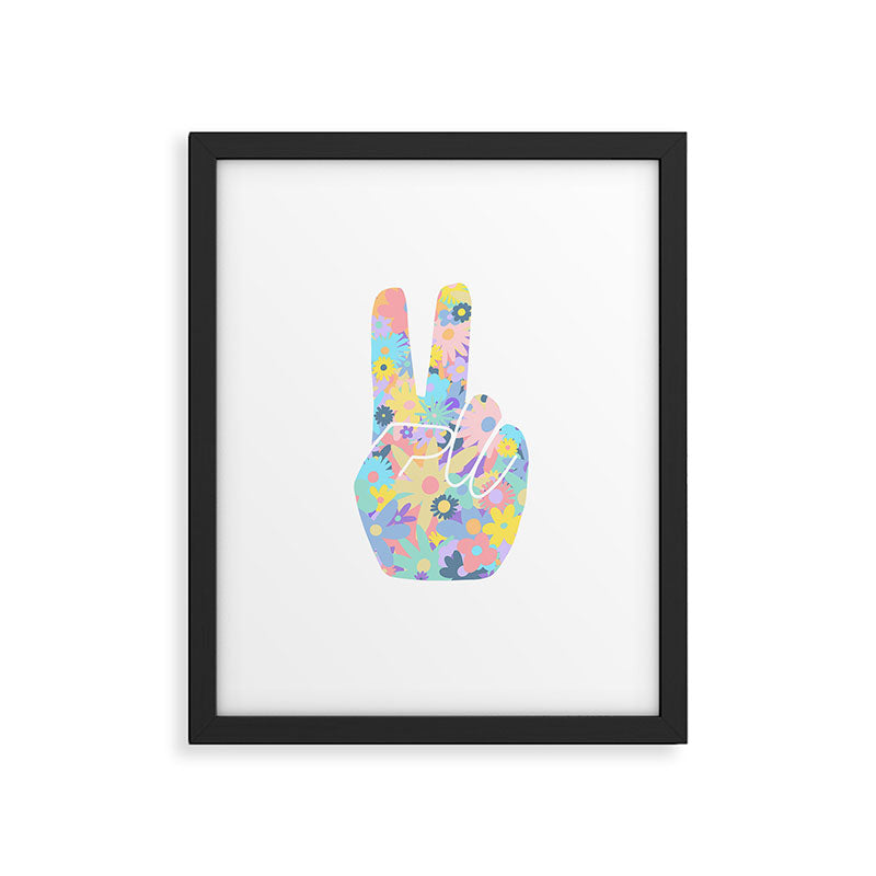 Peace Out Flowers Framed Art Print Gallery Image 6