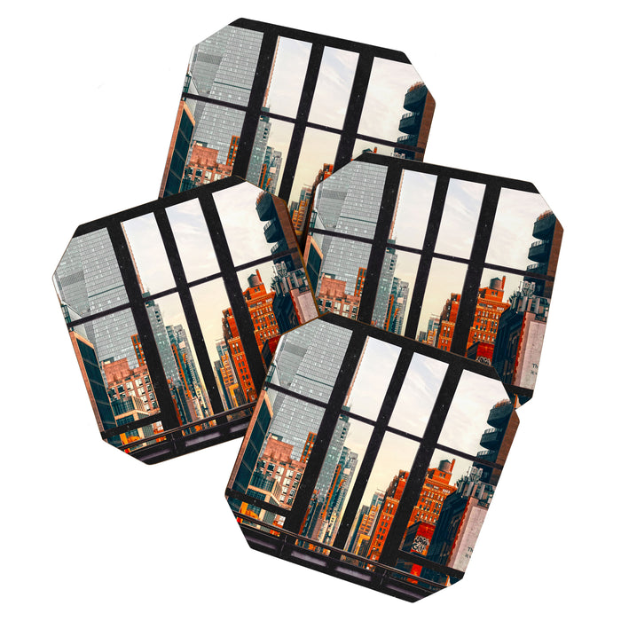 New York City Window #2-Surreal View Collage Coaster Gallery Image 1