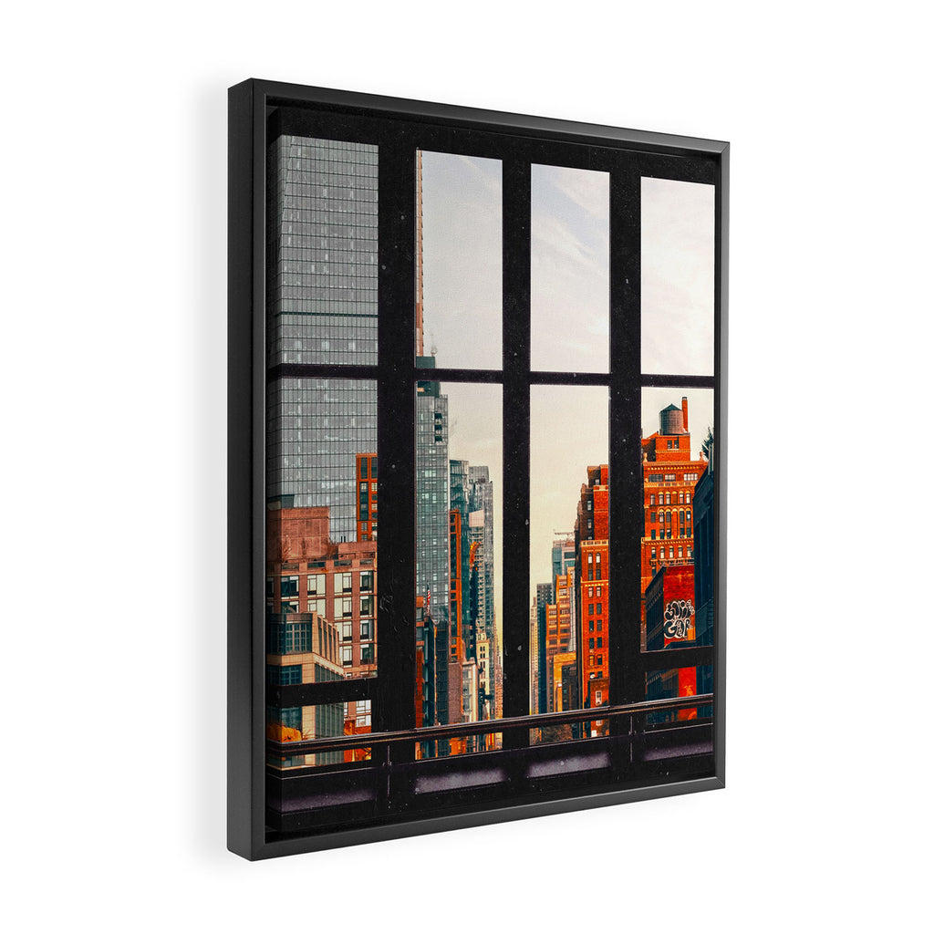 New York City Window #2-Surreal View Collage Framed Canvas Print Gallery Image 2