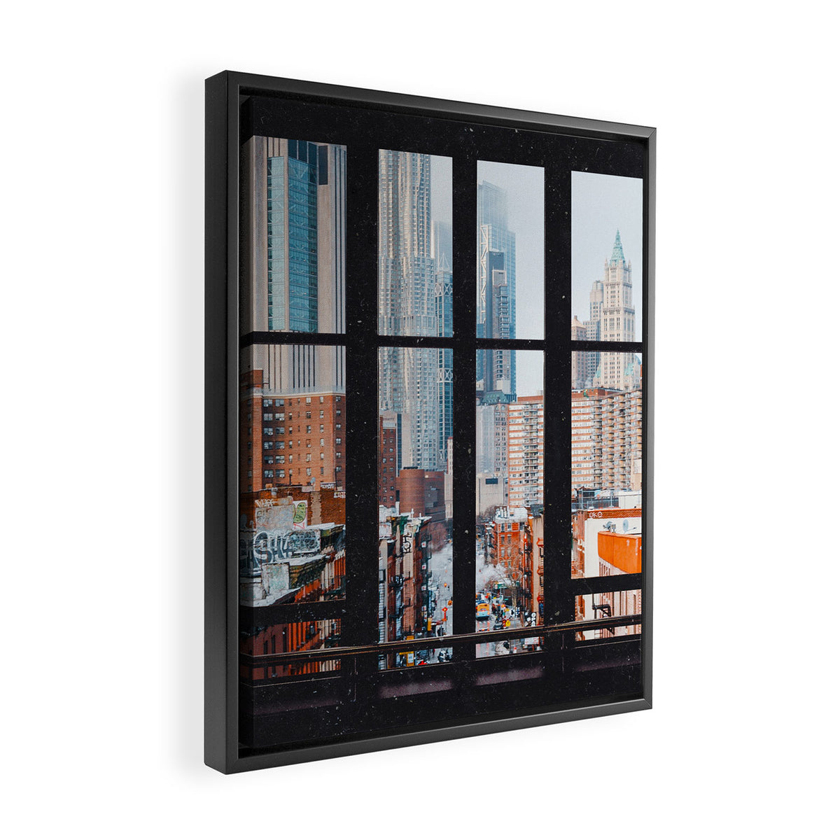New York City Window Framed Canvas Print Gallery Image 2