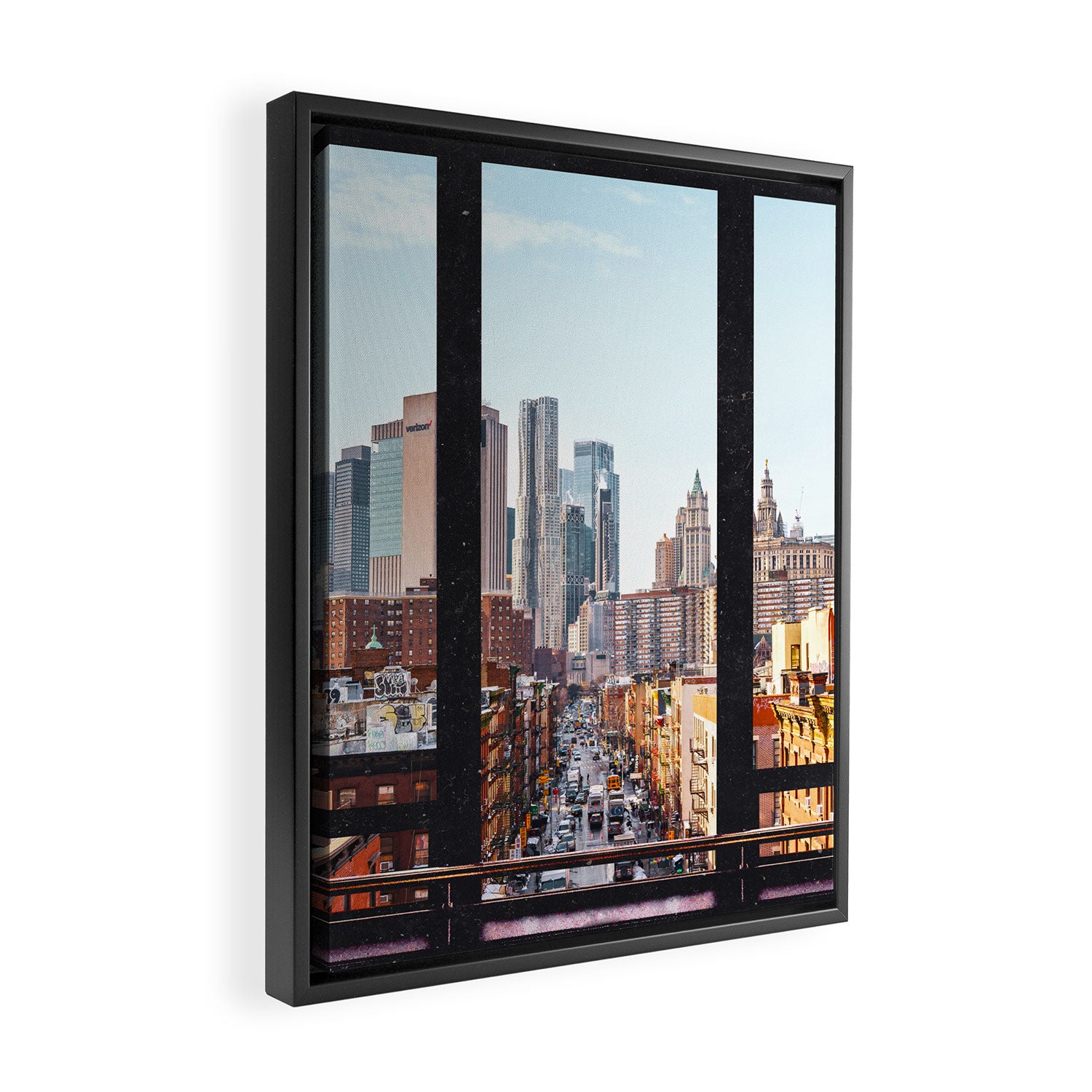 New York City Window Views Framed Canvas Print Gallery Image 2