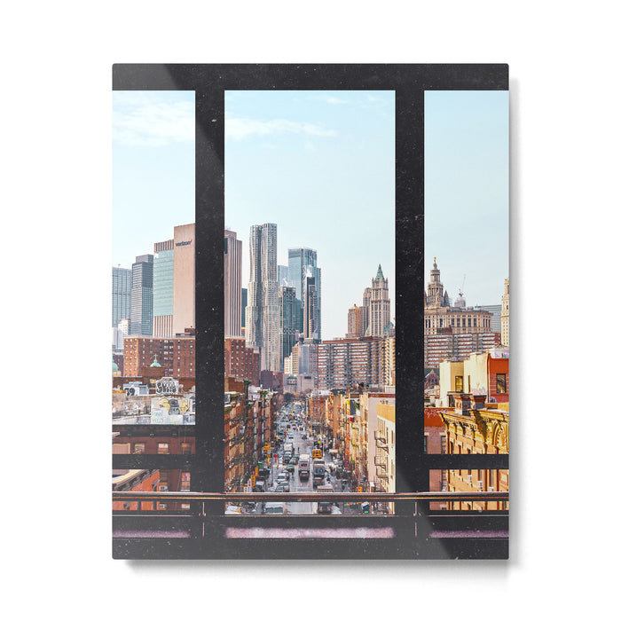 New York City Window Views Metal Print Gallery Image 1
