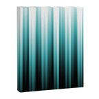 Aqua Teal Turquoise & White Abstract Soft Ombre Line Stripe Pattern on black - Aquarium SW 6767 Canvas Print Gallery Image 3