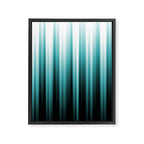 Aqua Teal Turquoise & White Abstract Soft Ombre Line Stripe Pattern on black - Aquarium SW 6767 Framed Canvas Print Gallery Image 3