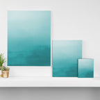 Best Seller Aqua Teal Turquoise Watercolor Ombre Gradient Blend Abstract Art - Aquarium SW 6767 Canvas Print Gallery Image 3