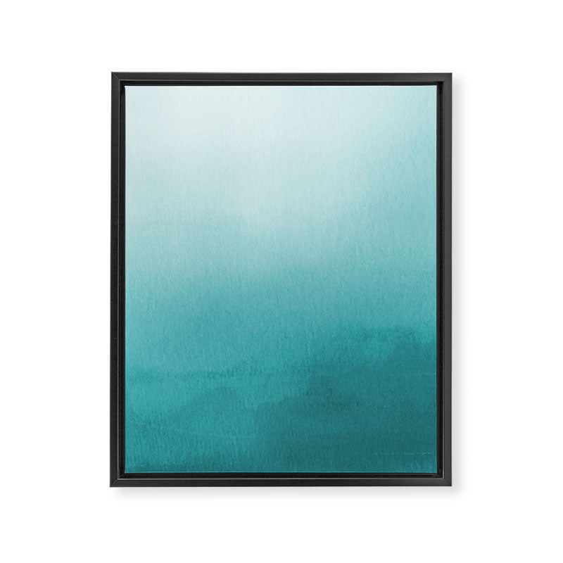 Best Seller Aqua Teal Turquoise Watercolor Ombre Gradient Blend Abstract Art - Aquarium SW 6767 Framed Canvas Print Gallery Image 3