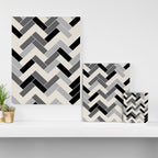Black Gray Ivory Herringbone Pattern Pairs Valspar 2023 COTY Cozy White 3008-10C Canvas Print Gallery Image 3