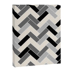 Black Gray Ivory Herringbone Pattern Pairs Valspar 2023 COTY Cozy White 3008-10C Canvas Print Gallery Image 6
