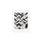 Black Gray Ivory Herringbone Pattern Pairs Valspar 2023 COTY Cozy White 3008-10C Art Print Gallery Image 1