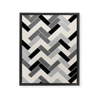 Black Gray Ivory Herringbone Pattern Pairs Valspar 2023 COTY Cozy White 3008-10C Framed Canvas Print Gallery Image 3