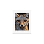 Foxfire Gaze Gray Fox Photorealistic Digital Wildlife Artwork Art Print Gallery Image 1