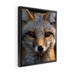 Foxfire Gaze Gray Fox Photorealistic Digital Wildlife Artwork Framed Canvas Print Gallery Image 2