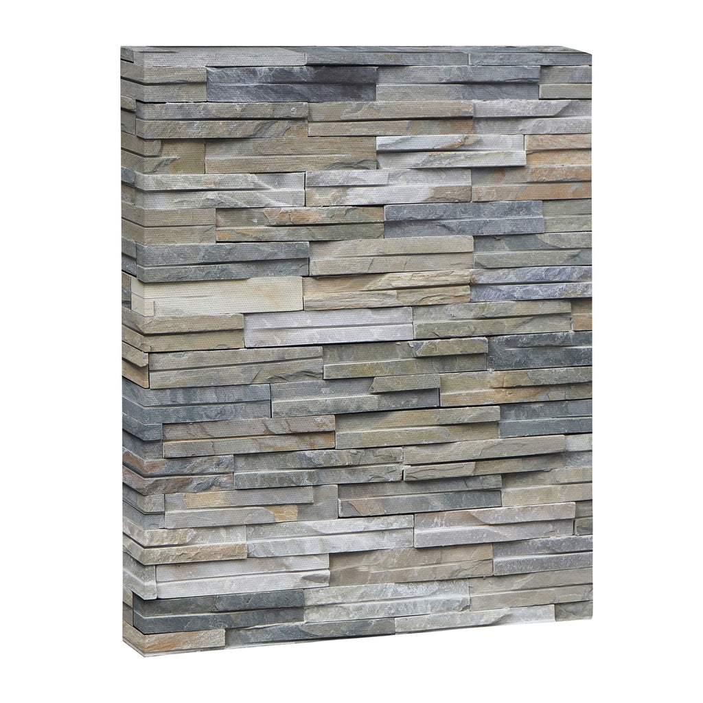 Gray Slate Stone Brick Texture Faux Wall Canvas Print Gallery Image 6