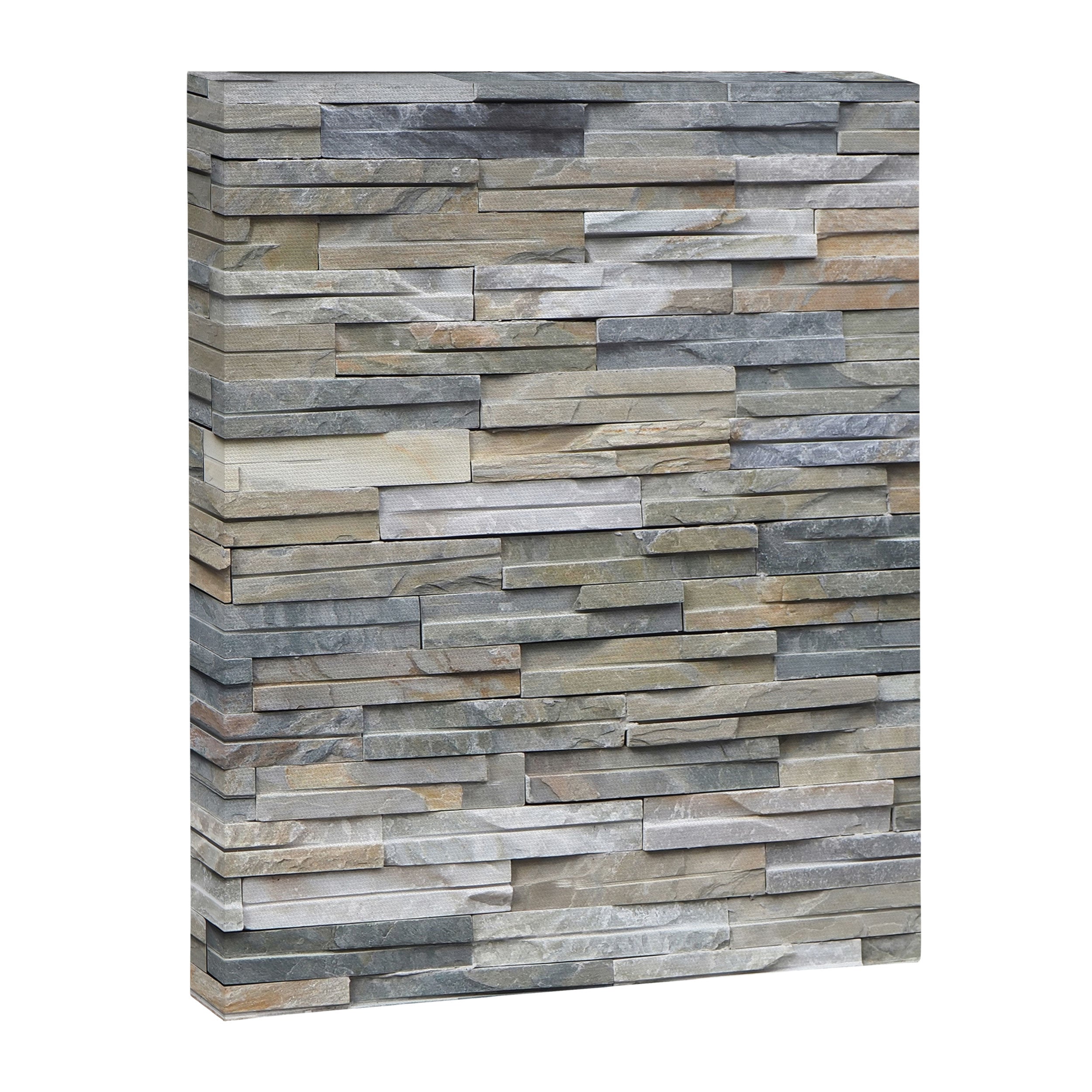 Gray Slate Stone Brick Texture Faux Wall Canvas Print Gallery Image 6