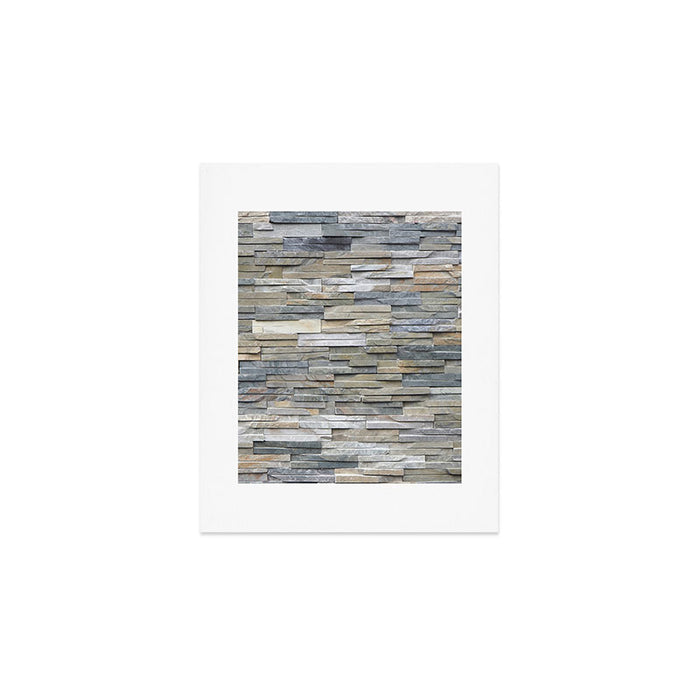 Gray Slate Stone Brick Texture Faux Wall Art Print Gallery Image 1