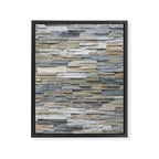 Gray Slate Stone Brick Texture Faux Wall Framed Canvas Print Gallery Image 6