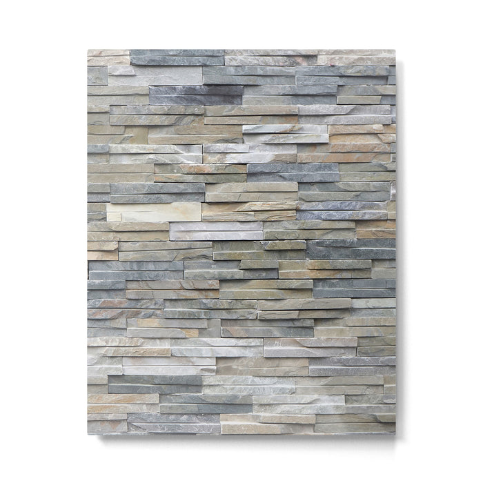 Gray Slate Stone Brick Texture Faux Wall Metal Print Gallery Image 1