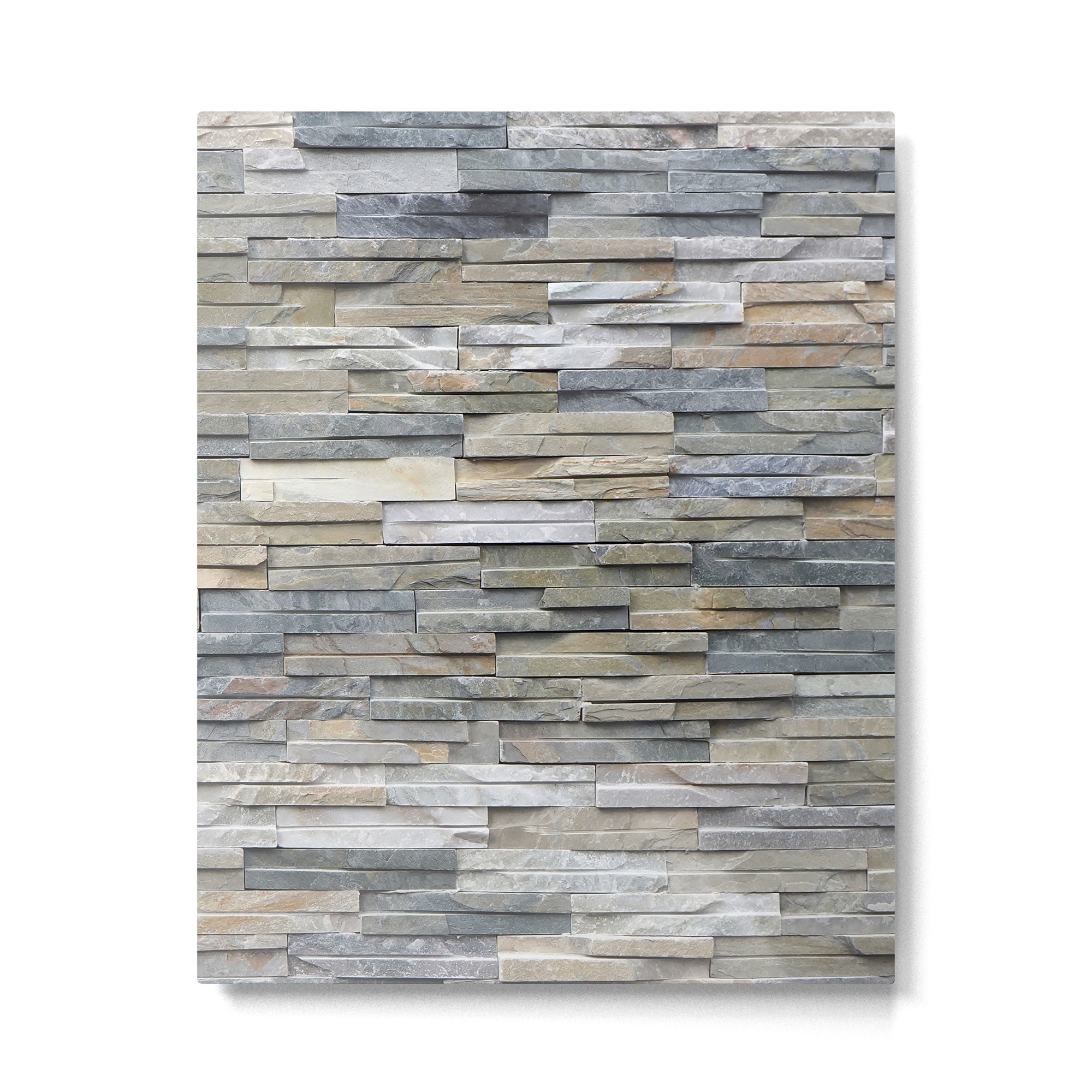 Gray Slate Stone Brick Texture Faux Wall Metal Print Gallery Image 4