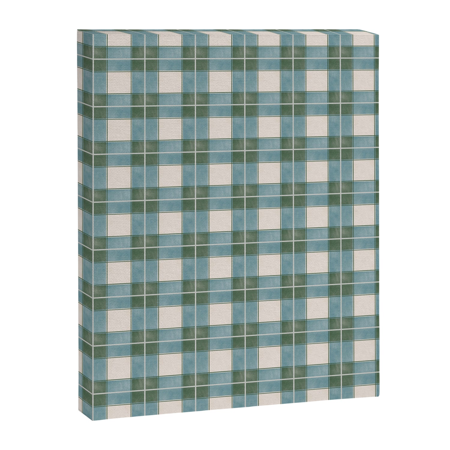 Green, Blue, and Ivory Traditional Plaid Pattern Canvas Print Gallery Image 3