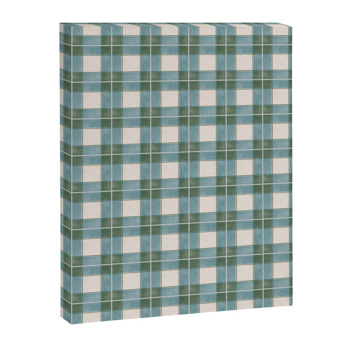 Green, Blue, and Ivory Traditional Plaid Pattern Canvas Print Gallery Image 1